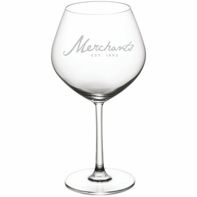 Deep Etched or Laser Engraved Acopa Elevation 21.5 oz. Burgundy Wine Glass