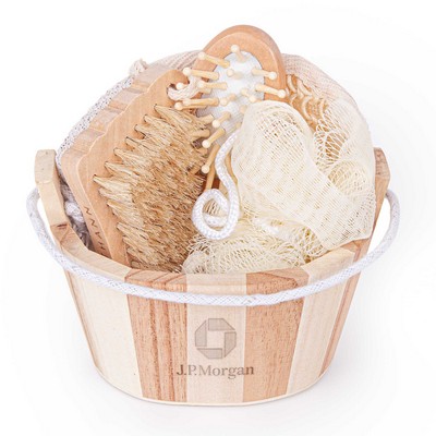 Bamboo Bucket Bath And Beauty Gift Set - 4Pcs