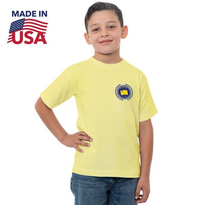 100% Cotton USA Made Youth Crew Tee