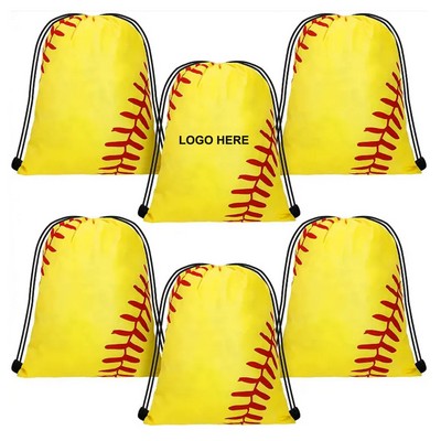 Softball Drawstring Backpack