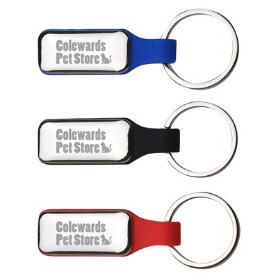 Metal Key Chain with Colored Silicon Strap