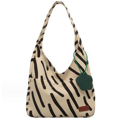 Premium Zebra-striped High-capacity Underarm Bag