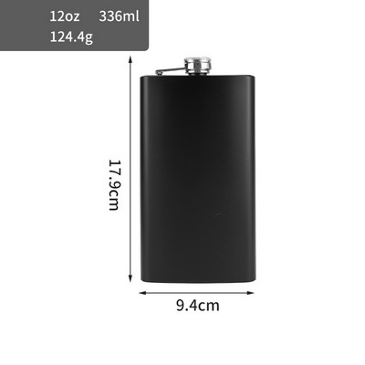 Black 12 OZ Stainless Steel Flask Women Whiskey Flask