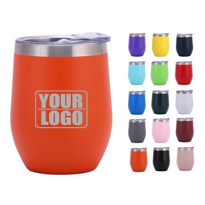 12 Oz. Powder Coated Vacuum Insulated Wine Tumbler