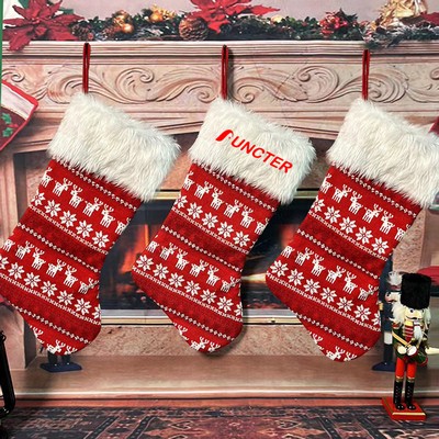 Christmas Socks Knitting Stockings Rustic Christmas Stocking Xmas Party Decorations