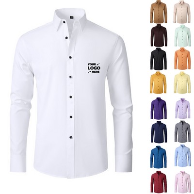 Wrinkle-Free Stretch Long Sleeve Casual Shirt