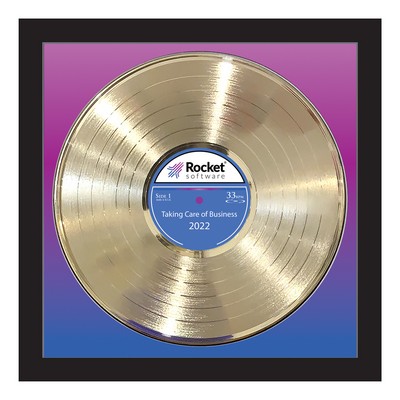 Gold Framed Record - 13" x 13" Frame w/ Custom Background