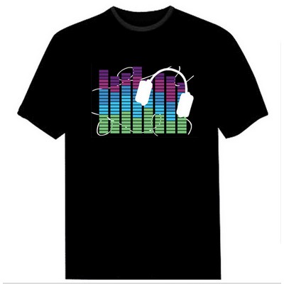 LED T Shirt Sound Activated Glow Shirts Light Up Equalizer Clothes for Party