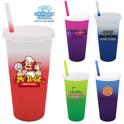 Mood 26 oz. Tumbler with Straw and Lid, Full Color Digital