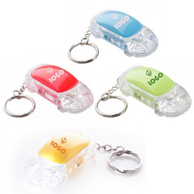 LED car shape flashlight keychain