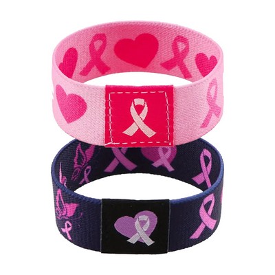 Pink Ribbon Wristband Breast Cancer Awareness Woven Bracelets Nurse Doctor Gifts