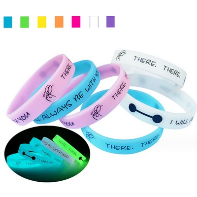 Glow In The Dark Debossed Silicone Wristband