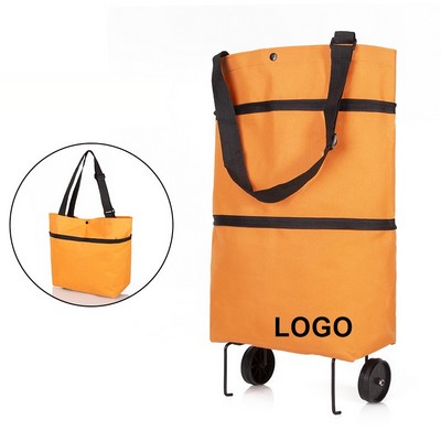 Reusable Folding Shopping Bag w/Wheels