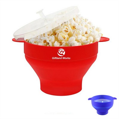 Collapsible Microwave Silicone Popcorn Maker Bowl