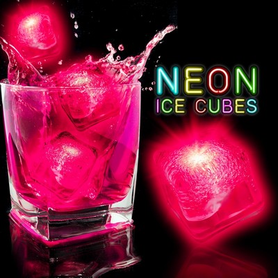 Neon Pink Lited Ice Cubes(Blank)