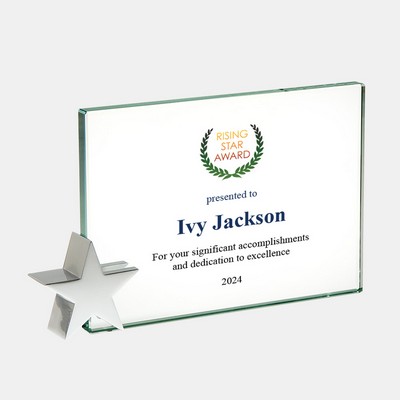 Color Imprinted Jade Achievement Award with Chrome Star (S)