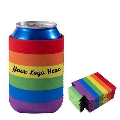 Rainbow Neoprene Can Cooler Sleeve