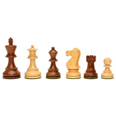 Wooden English Chess Pieces, Weighted with 3.5 inch King