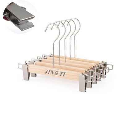 3/5 12" Wooden Clothes Hangers with 360° Swivel Clip