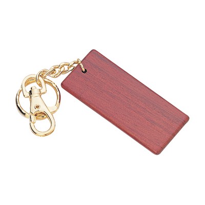 Rectangular Wooden Key Chain in Rosewood Finish