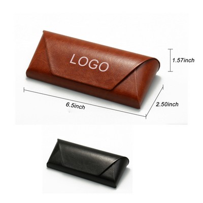 Portable P U Leather Eyeglass Case with Magnetic Closure