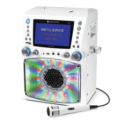 Singing Machine Bluetooth White Karaoke System w/CDG