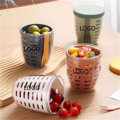 Double-Layer Plastic Fruit Cup