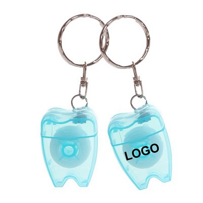 Tooth Shaped Dental Floss Dispenser Custom Keyring