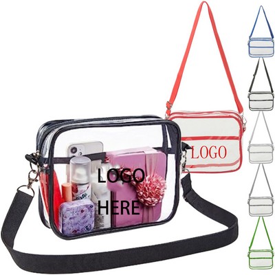 Clear Transparent PVC Cross Body Shoulder Messenger Bag