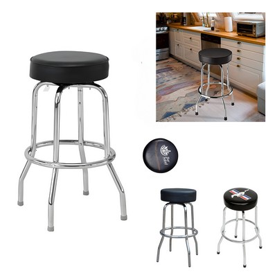 Single Ring Bar Stool with Chrome Frame