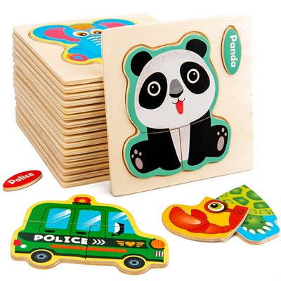 Wooden Animal Jigsaw Puzzles for Kids