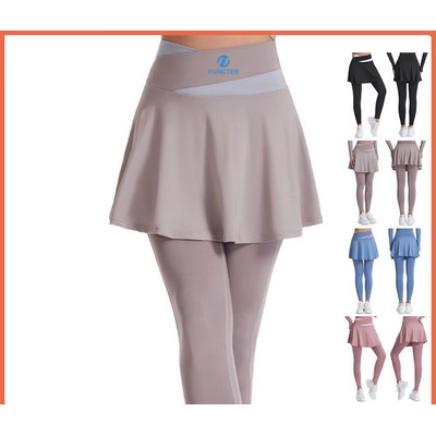 Women's Skirted Legging Yoga Legging with Skirts & Women Tennis Leggings Clothes