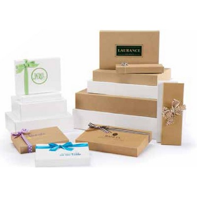 Eco White Gloss w/ Greyback Pop Up Apparel Box (14"x 4-1/2"x 1-1/4")