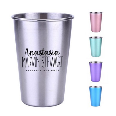 16oz Single-Layer Stainless Steel Cup