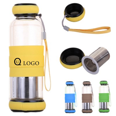 18Oz Glass Tea Bottle W/ Infuser