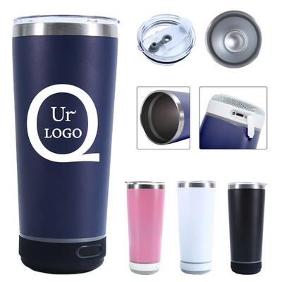 20Oz Stainless Steel Tumbler With Speaker