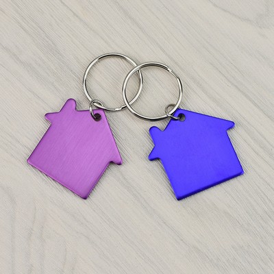 Aluminum House Shaped Keychain