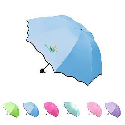 Rain Water Flower Black Glue Sunny Umbrella