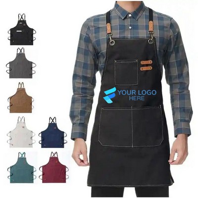 Canvas Cross Back Unisex Chef Bib Work Apron