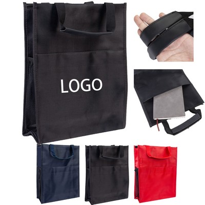 Zipper Hook And Loop Grocery Shopping Tote Shoulder Bag