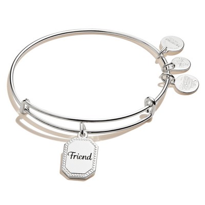 Alex and Ani® Friend Charm Antique Silver Bangle