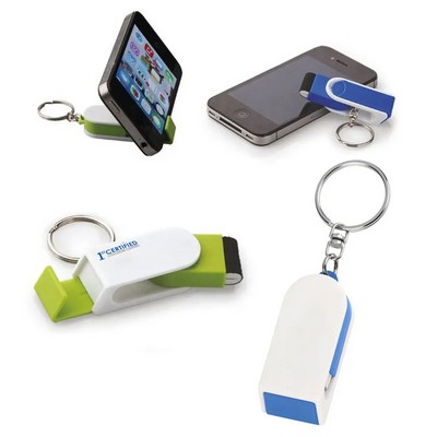 Phone Stand Cleaner Combo Keychain