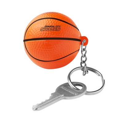 Basketball Stress Reliever Key Chain - Orange