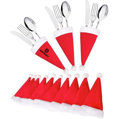 Christmas Santa Hats Silverware Holders