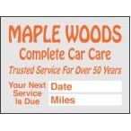 Stock Roll Static Stick Service Decals w/Phone Number (2"x 1 1/2")