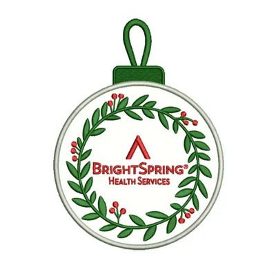 Embroidered Holiday Ball Ornament