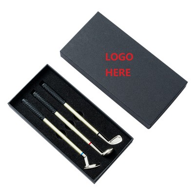 Metal Golf Shape Ball Pens Set in Box