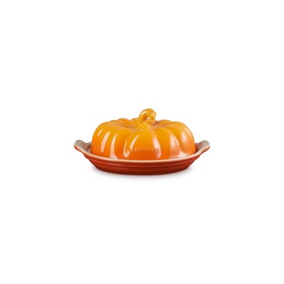 Le Creuset Oval Stoneware Covered Pumpkin Butter Dish Persimmon