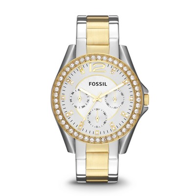 Fossil Ladies Riley Stainless Steel Watch Two Tone