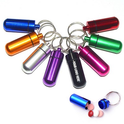 Pill & Earplug Storage Bottle Container Keychain